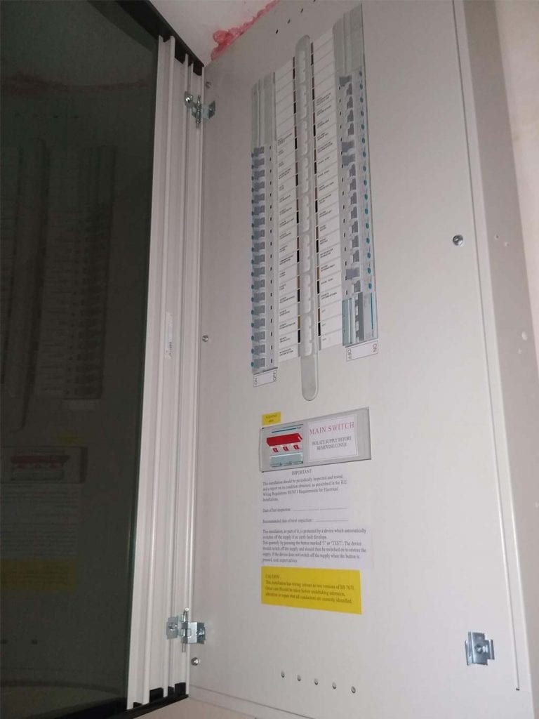 Neat and tidy Church commercial consumer unit labelled up