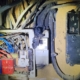 A consumer unit damaged by electrical fire at a property in Oakhampton Devon